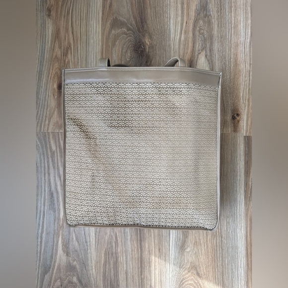 Mark Cross Vintage Cream/Tan Leather & Fabric Tote – Made in Italy – Rare Find - Picture 3 of 8